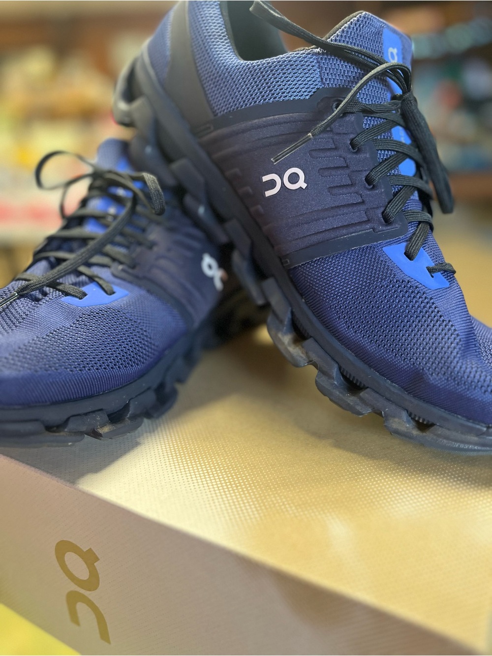 On Cloud Running Men's Trail Shoes in Navy and Black